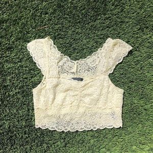 creme floral cami top